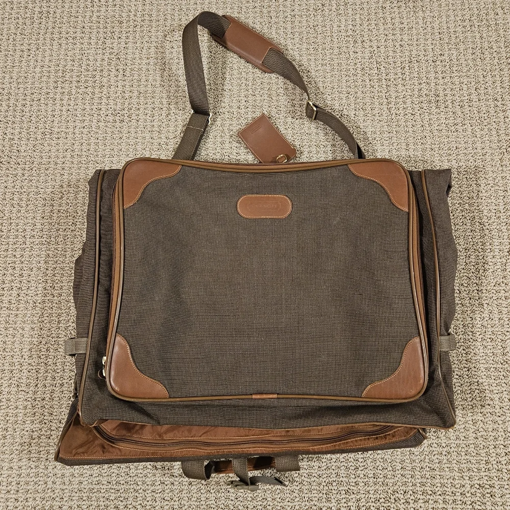 Vintage Coach Transatlantic Leatherware Brown Tan Travel Garment Bag D7G-0552 - Picture 1 of 6